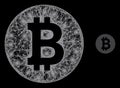 Bright Net Mesh Bitcoin Coin with Glare Spots
