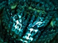 Glowing crown aqua ripple abstraction