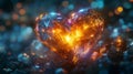 Glowing Crystal Heart Amidst Sparkling Rocks Royalty Free Stock Photo