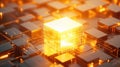 Glowing cube representing core data processing technology Royalty Free Stock Photo