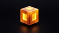 A glowing cube with a square base and four triangular sides. Royalty Free Stock Photo