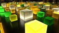 Glowing cubes of vibrant colors Royalty Free Stock Photo