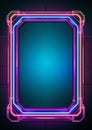 Glowing cyberpunk frame 80s retro nostalgic