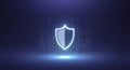 Glowing Cybersecurity Shield Protecting Sensitive Digital Data for Modern Businesses Royalty Free Stock Photo