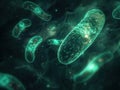 Glowing 3D Visualization of Translucent Bacteria Cells Royalty Free Stock Photo