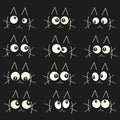 Glowing in the dark cats eyes vector illustration background