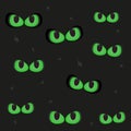 Glowing in the dark spooky green cat eyes Royalty Free Stock Photo