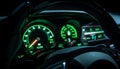 Glowing dashboard illuminates the luxurious sports car generated by AI Royalty Free Stock Photo