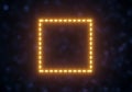 A glowing, dashed, yellow square stands out against a dark, nebulous background. The square\'s light Royalty Free Stock Photo