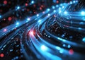 Glowing Data Cables Background for Transferring Information Royalty Free Stock Photo