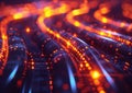 Glowing Data Cables Background for Transferring Information Royalty Free Stock Photo