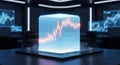 Glowing Data Cube - Visualizing Market Trends and Financial Analysis Royalty Free Stock Photo