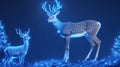 Glowing Deer on Blue Background: A Captivating and Magical Artwork.