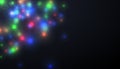 Glowing defocused Christmas lights garland illumination