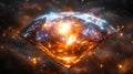 Glowing diamond cosmic nebula background, energy, luxury Royalty Free Stock Photo