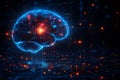 Futuristic Digital Brain with Neural Network and Data Connections for AI Concepts Generative AI