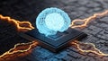 Artificial Intelligence Brain Powering Advanced Technology and Innovation Royalty Free Stock Photo