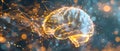 AI concept: glowing digital brain with network connections representing artificial intelligence Royalty Free Stock Photo