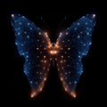 Glowing digital butterfly with interconnected lines Royalty Free Stock Photo