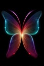 Glowing Digital Butterfly With Rainbow Wings Royalty Free Stock Photo