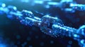 Digital Chain Links Interconnected in a Futuristic Setting With Glowing Effects Illustrating Data Security and