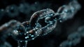 A glowing digital chain representing blockchain technology and secure network connections Royalty Free Stock Photo