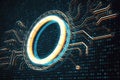 Glowing digital circle hologram