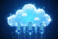 Glowing Digital Cloud Servers Royalty Free Stock Photo
