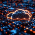 AI-powered cloud computing with futuristic data streams