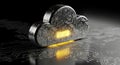 Glowing digital cloud symbol with circuit board texture Royalty Free Stock Photo