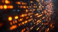 Glowing digital code stream creates dynamic binary movement, evoking sense of technology