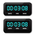 Glowing digital counter - countdown timer Royalty Free Stock Photo