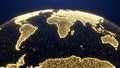 Glowing Digital Earth Globe with Connected Data Points Royalty Free Stock Photo