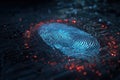 Glowing Digital Fingerprint for Secure Access Authentication Royalty Free Stock Photo