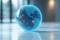 Modern digital globe showcasing interconnected networks and technology advancements Royalty Free Stock Photo