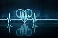 Glowing digital heartbeat line reflecting on the monitor, symbolizing vital signs monitoring Royalty Free Stock Photo