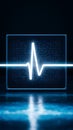 Glowing digital heartbeat line reflecting on the monitor, symbolizing vital signs monitoring Royalty Free Stock Photo