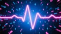 Futuristic Digital Heartbeat Wave with Binary Data Royalty Free Stock Photo