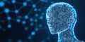 glowing digital human head made of binary code, symbolizing artificial intelligence Royalty Free Stock Photo