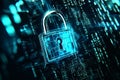 Digital lock represents cybersecurity in a connected world. Generative AI Royalty Free Stock Photo