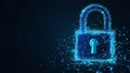A glowing digital lock represents the concept of social media safety, symbolizing secure networks and data protection in a Royalty Free Stock Photo