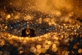 A glowing digital lock surrounded by streams of binary code representing cybersecurity protection Royalty Free Stock Photo