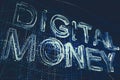 Glowing digital money background