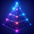 Glowing Digital Network Pyramid Structure Royalty Free Stock Photo
