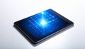 Glowing Digital Network on Tablet Display Royalty Free Stock Photo