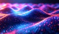 Glowing Digital Network Waveform Abstract Background Royalty Free Stock Photo