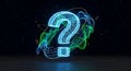 Digital Question Mark: Futuristic Data Visualization on Dark Background Royalty Free Stock Photo