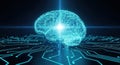 Digital Brain with Circuit Board Connections, AI and Technology Concept Royalty Free Stock Photo