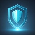 Glowing Digital Security Shield Concept Royalty Free Stock Photo