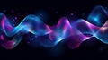 Glowing Digital Sound Wave or Data Stream Abstract Background in Neon Blue and Pink Royalty Free Stock Photo